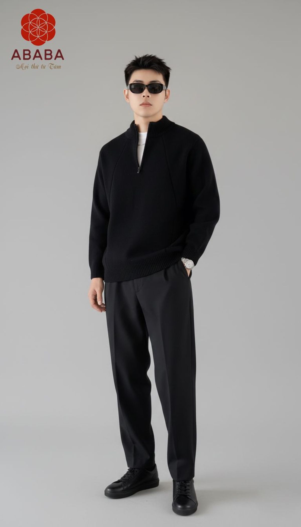 Mẫu áo len nam cổ 5p khóa zip hàng Cao Cấp Dày 2 màu Đen - Ghi Size M L XL XXL 3XL Hà Đinh - 5pzip-f6639 Mẫu áo len nam cổ 5p khóa zip hàng Cao Cấp Dày 2 màu Đen - Ghi Size M L XL XXL 3XL Hà Đinh - 5pzip-f6639