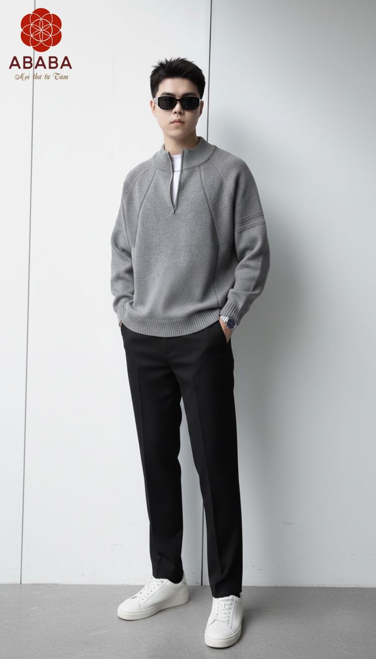 Mẫu áo len nam cổ 5p khóa zip hàng Cao Cấp Dày 2 màu Đen - Ghi Size M L XL XXL 3XL Hà Đinh - 5pzip-f6639 Mẫu áo len nam cổ 5p khóa zip hàng Cao Cấp Dày 2 màu Đen - Ghi Size M L XL XXL 3XL Hà Đinh - 5pzip-f6639