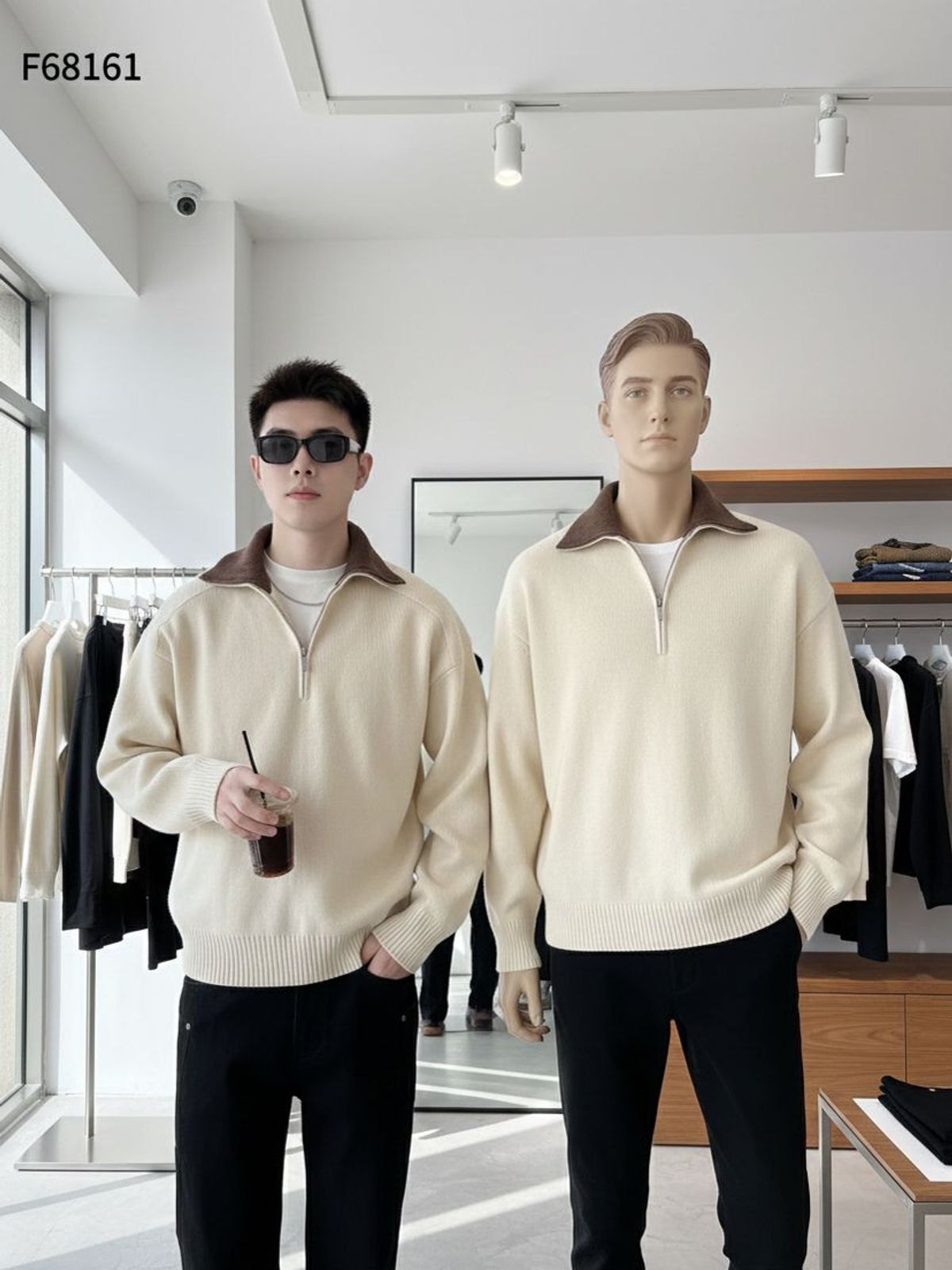 Áo Len Nam Cổ Lọ Khóa Zip hàng Cao cấp size M L XL XXL 3XL Hà Đinh- Ziplo-f68161 Áo Len Nam Cổ Lọ Khóa Zip hàng Cao cấp size M L XL XXL 3XL Hà Đinh- Ziplo-f68161