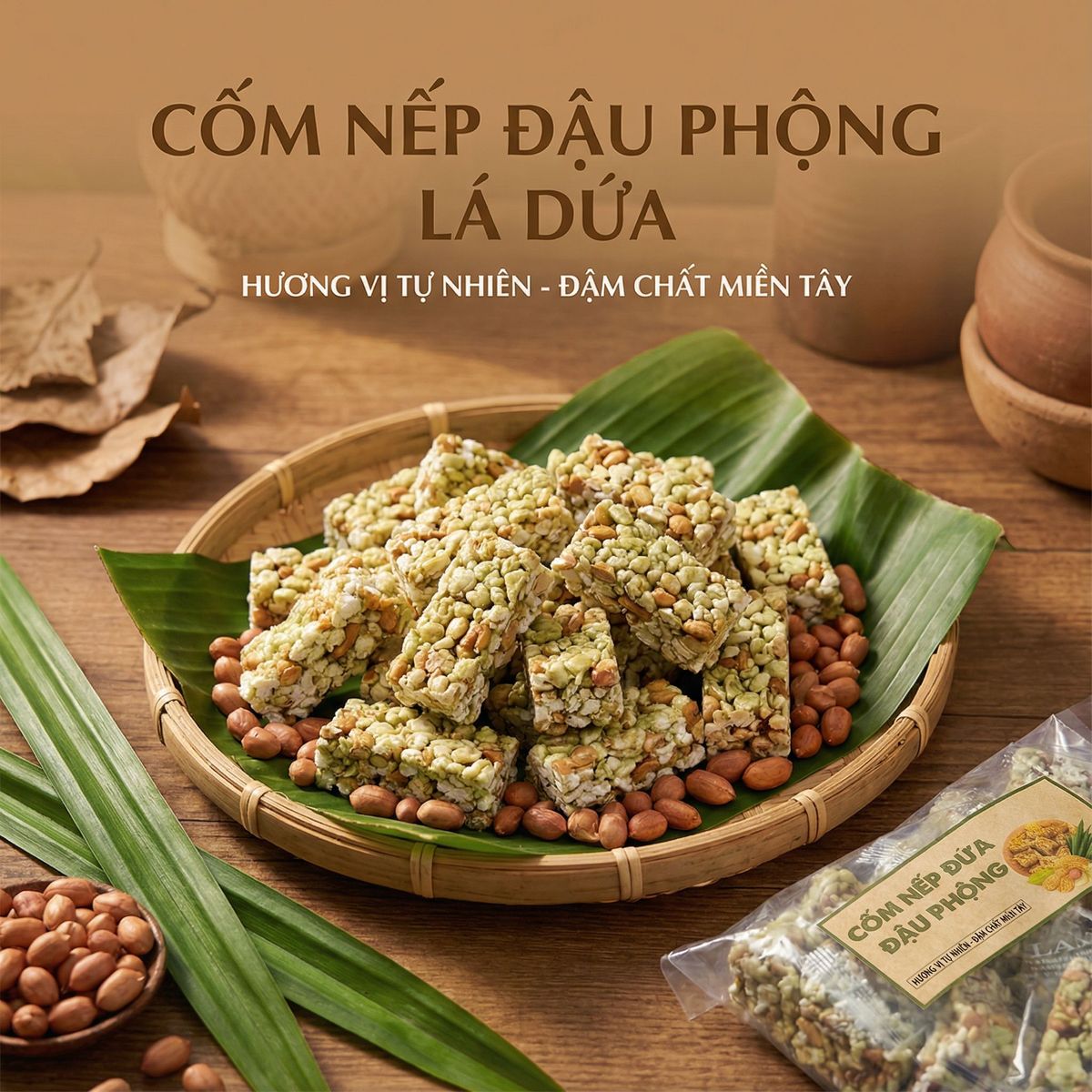 CỐM NẾP ĐẬU PHỘNG LÁ DỨA CỐT DỪA TUỔI THƠ 1KG - WINNIE HOUSE CỐM NẾP ĐẬU PHỘNG LÁ DỨA CỐT DỪA TUỔI THƠ 1KG - WINNIE HOUSE