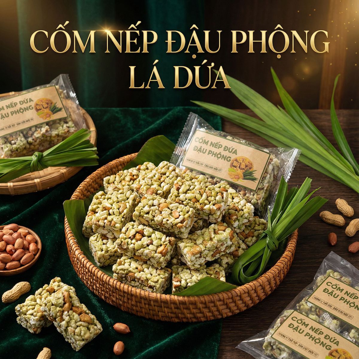 CỐM NẾP ĐẬU PHỘNG LÁ DỨA CỐT DỪA TUỔI THƠ 1KG - WINNIE HOUSE CỐM NẾP ĐẬU PHỘNG LÁ DỨA CỐT DỪA TUỔI THƠ 1KG - WINNIE HOUSE