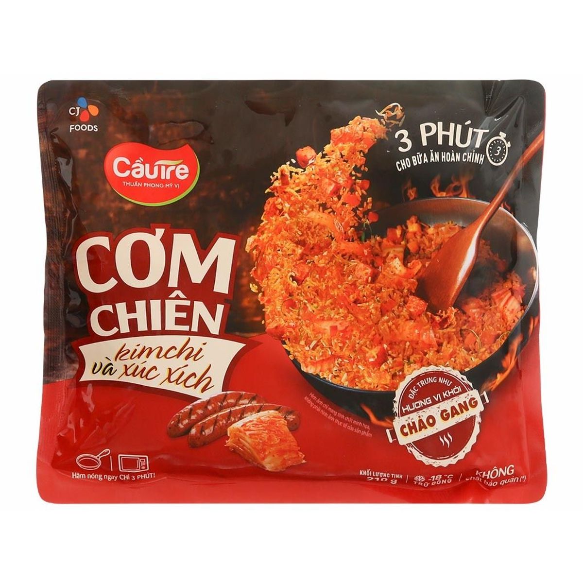 Cơm Chiên CJ Cầu Tre Kim Chi & Xúc Xích 210g Cơm Chiên CJ Cầu Tre Kim Chi & Xúc Xích 210g