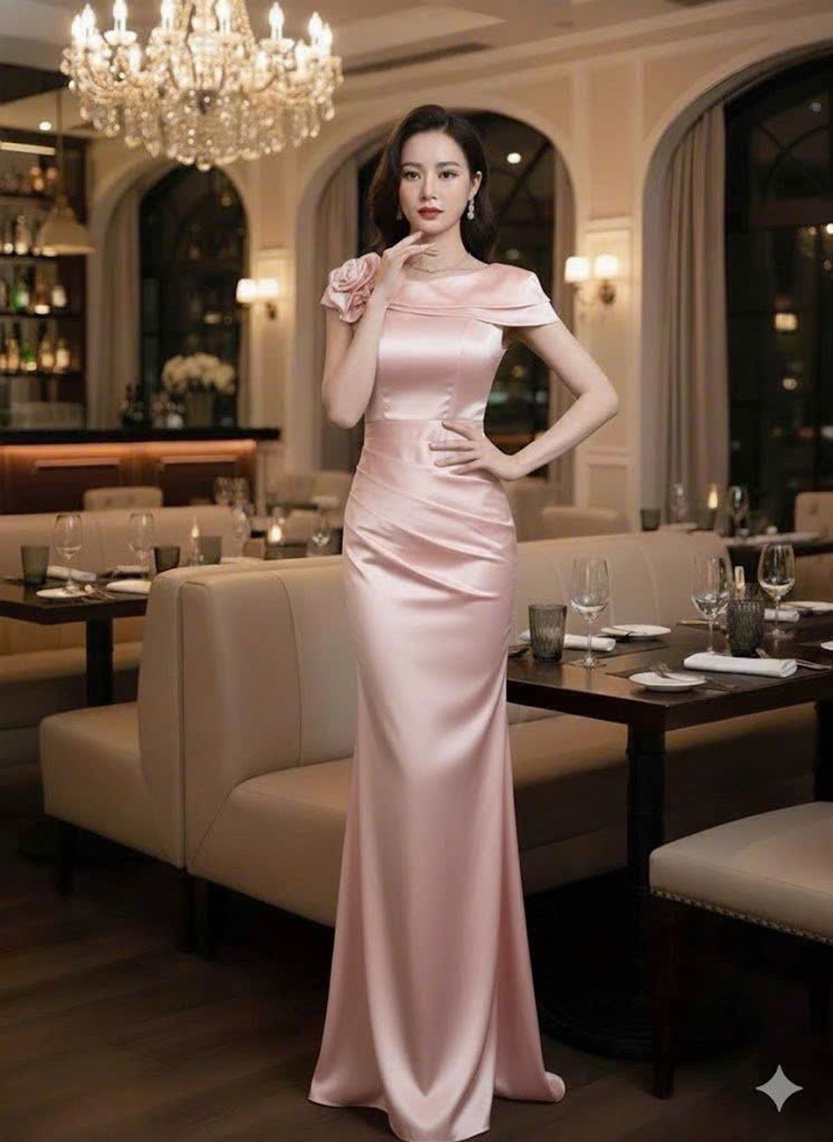 Đầm dạ hội trễ vai cách điệu sang trọng hàng cao cấp Đầm dạ hội trễ vai cách điệu sang trọng hàng cao cấp