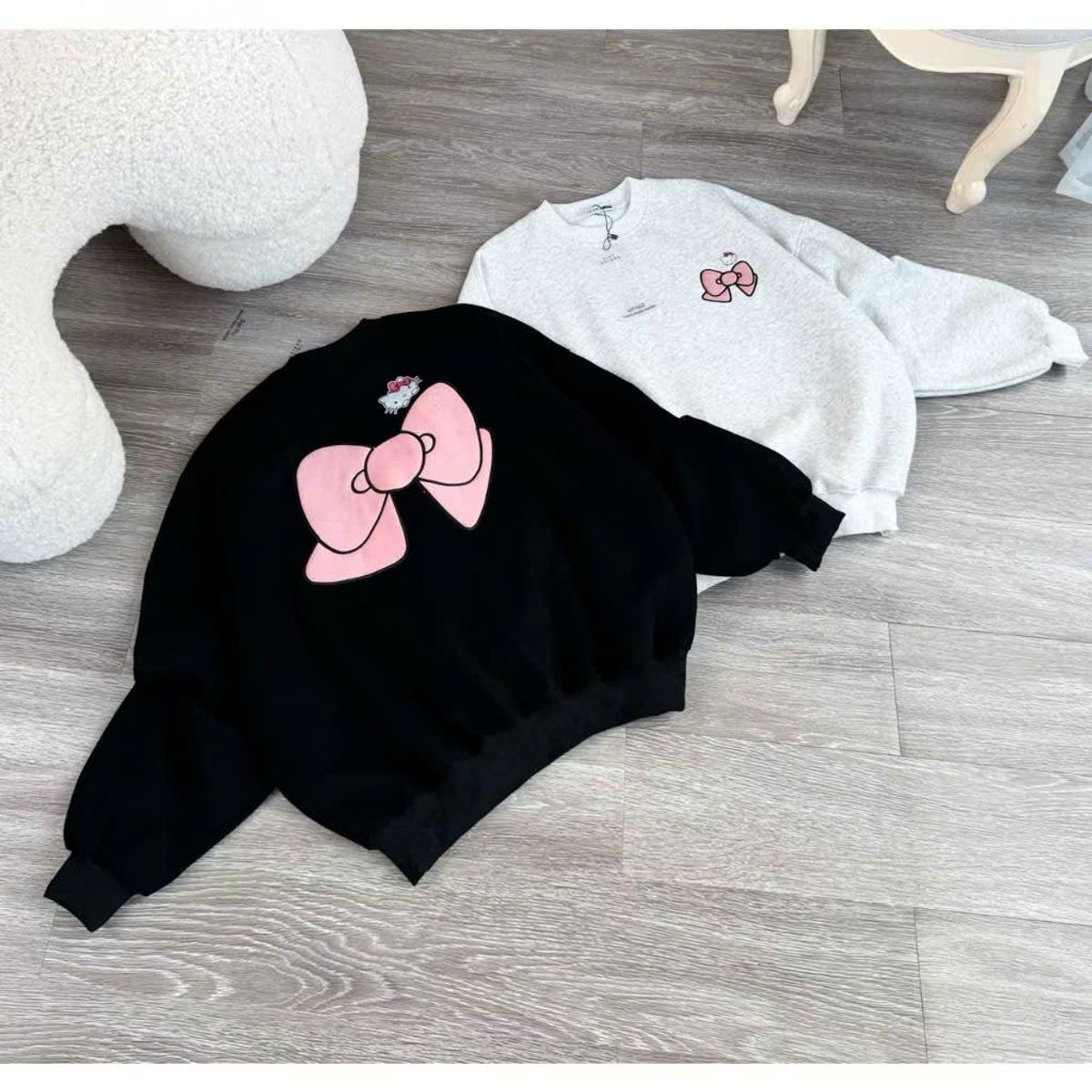 Áo SWETER nữ hình NƠ HỒNG in pét xịn Áo SWETER nữ hình NƠ HỒNG in pét xịn