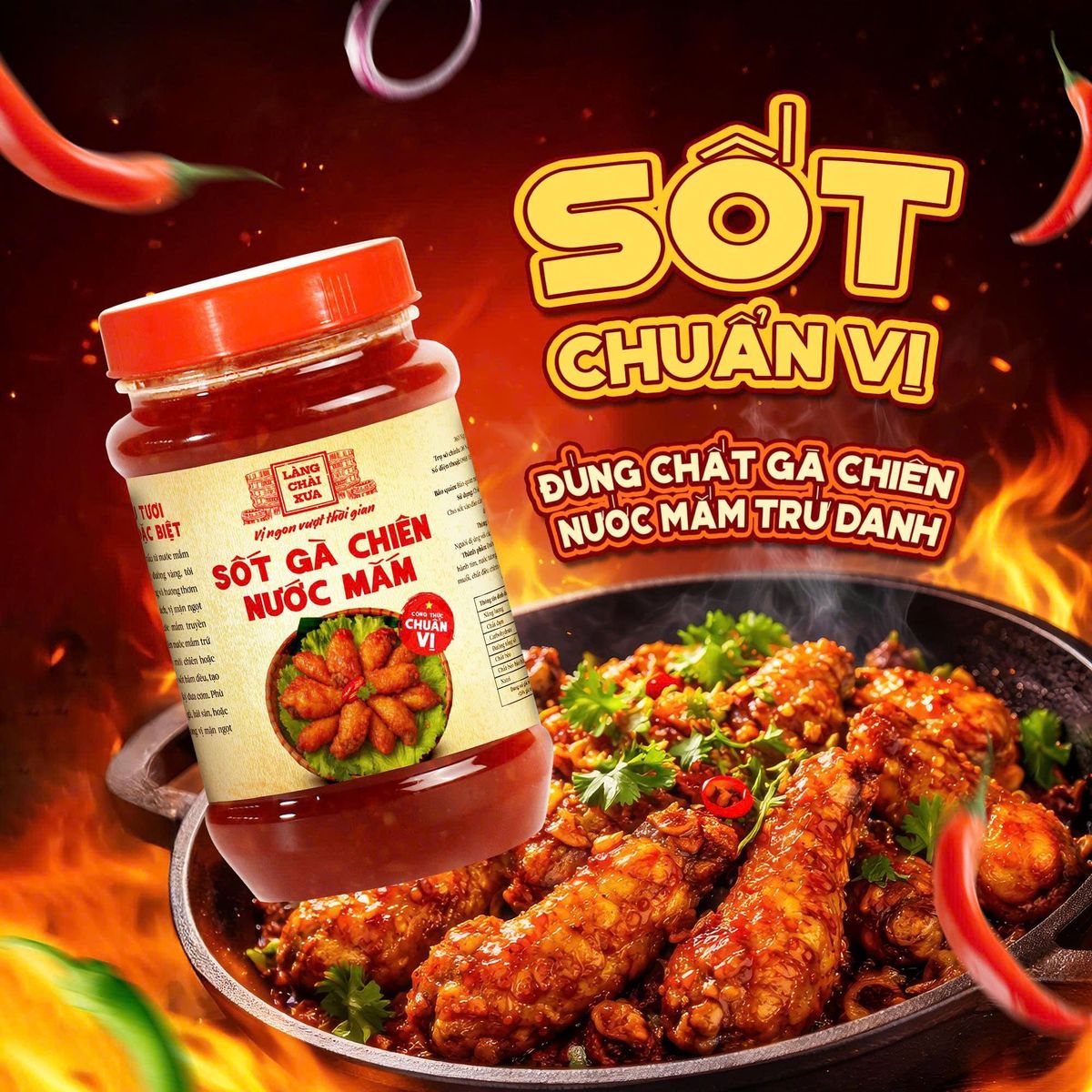 Sốt Gà Chiên Nước Mắm Làng Chài Xưa 260g công thức chuẩn vị không cần nêm nếm đúng chất món gà chiên nước mắm trứ danh Sốt Gà Chiên Nước Mắm Làng Chài Xưa 260g công thức chuẩn vị không cần nêm nếm đúng chất món gà chiên nước mắm trứ danh