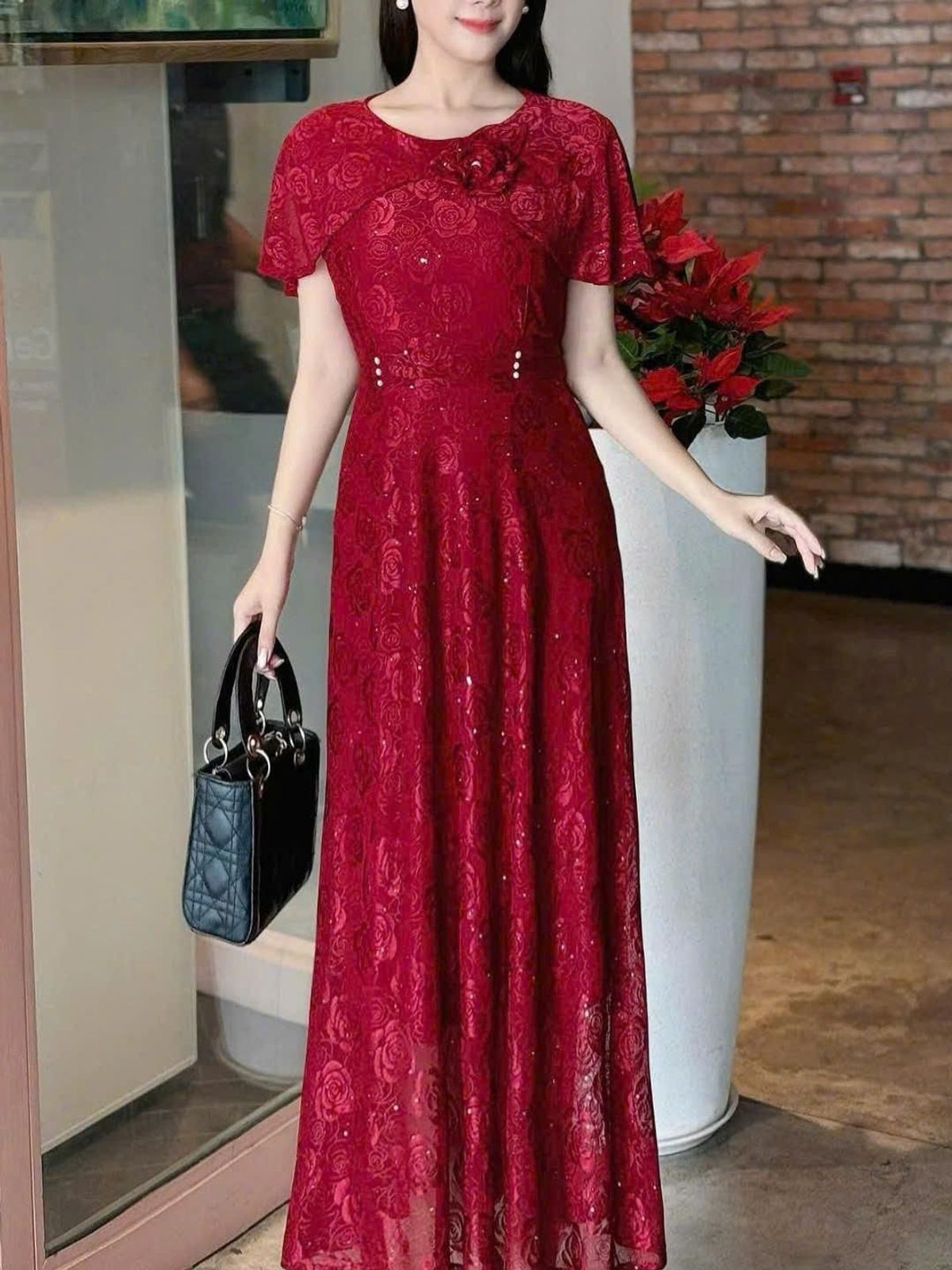 Đầm MAXI trung niên dự tiệc sang trọng vải thun lưới tặng mẹ co giãn tốt bigsize 75kg M705 Đầm MAXI trung niên dự tiệc sang trọng vải thun lưới tặng mẹ co giãn tốt bigsize 75kg M705