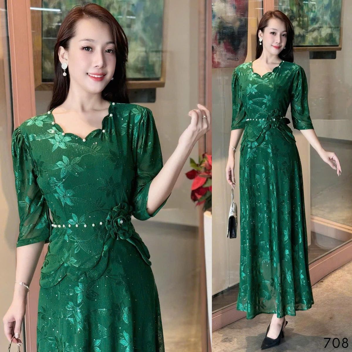 Đầm MAXI trung niên dự tiệc sang trọng vải thun lưới tặng mẹ co giãn tốt bigsize 75kg M708 Đầm MAXI trung niên dự tiệc sang trọng vải thun lưới tặng mẹ co giãn tốt bigsize 75kg M708