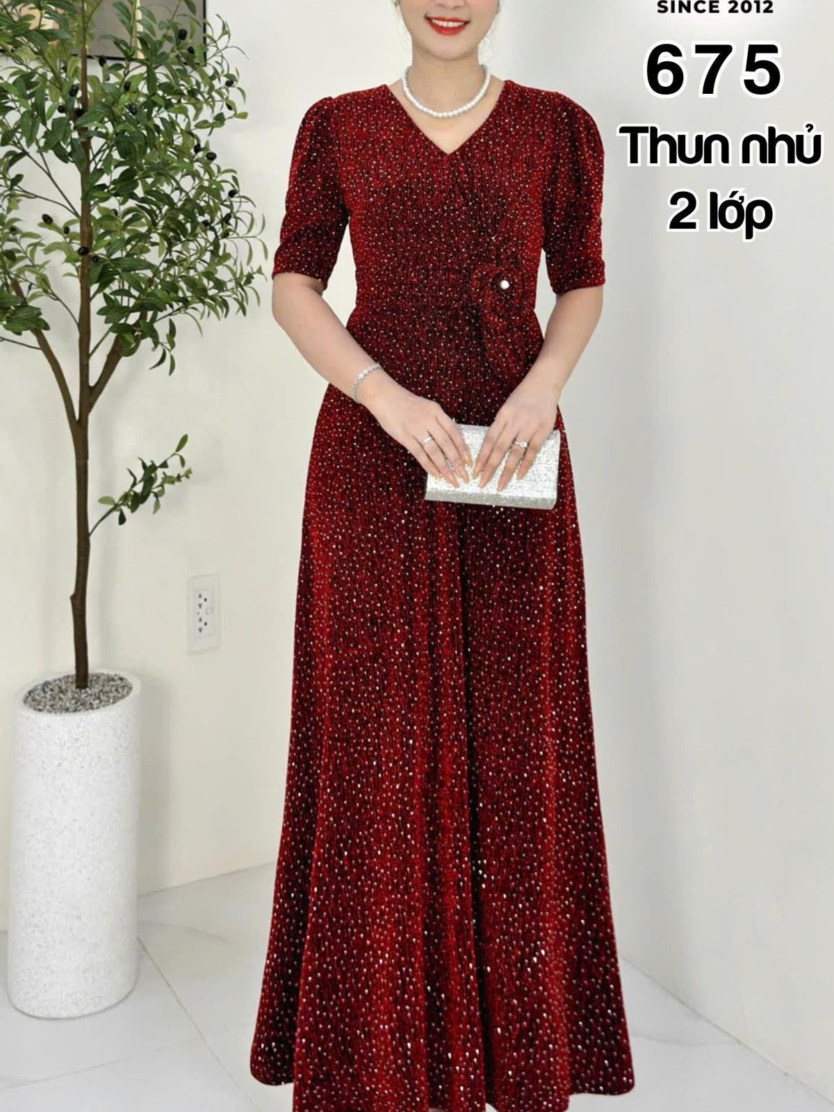 Đầm maxi trung niên dự tiệc sang trọng vải thun nhũ cao cấp đính đá, tặng mẹ co giãn tốt bigsize 80kg M675 Đầm maxi trung niên dự tiệc sang trọng vải thun nhũ cao cấp đính đá, tặng mẹ co giãn tốt bigsize 80kg M675