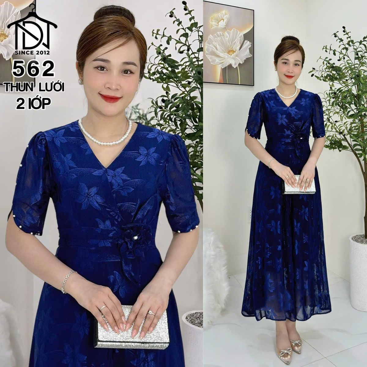 Đầm MAXI trung niên dự tiệc sang trọng vải thun lưới tặng mẹ co giãn tốt bigsize 75kg M562 Đầm MAXI trung niên dự tiệc sang trọng vải thun lưới tặng mẹ co giãn tốt bigsize 75kg M562