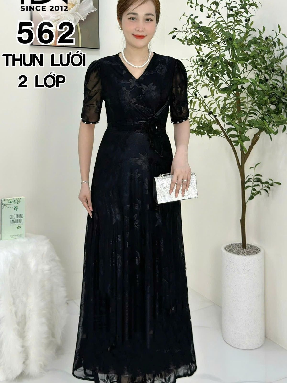 Đầm MAXI trung niên dự tiệc sang trọng vải thun lưới tặng mẹ co giãn tốt bigsize 75kg M562 Đầm MAXI trung niên dự tiệc sang trọng vải thun lưới tặng mẹ co giãn tốt bigsize 75kg M562