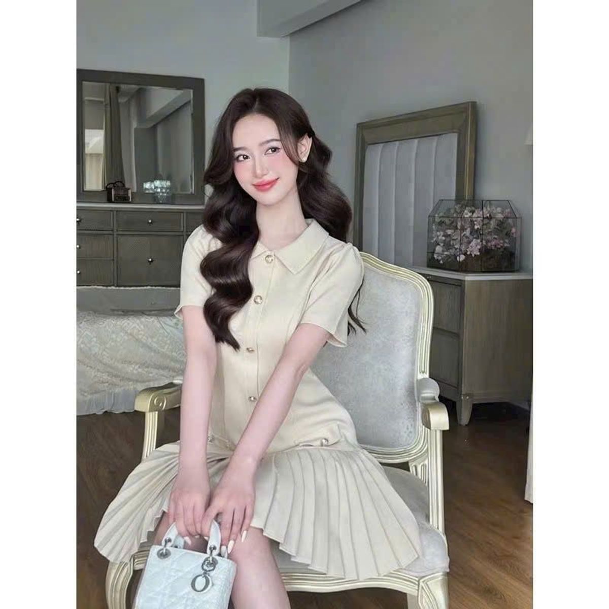 Đầm liền dự tiệc thiết kế dáng xoè dự tiệc chất liệu cotton co giãn, mềm mại, sang trong B5 Đầm liền dự tiệc thiết kế dáng xoè dự tiệc chất liệu cotton co giãn, mềm mại, sang trong B5