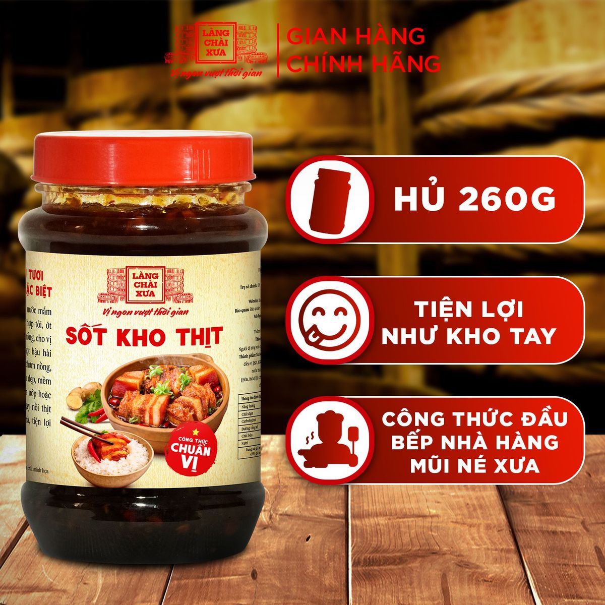Sốt kho thịt Làng Chài Xưa 260g chuẩn vị kho thịt thơm ngon tròn vị như kho thủ công - kho được 1.4kg thịt Sốt kho thịt Làng Chài Xưa 260g chuẩn vị kho thịt thơm ngon tròn vị như kho thủ công - kho được 1.4kg thịt