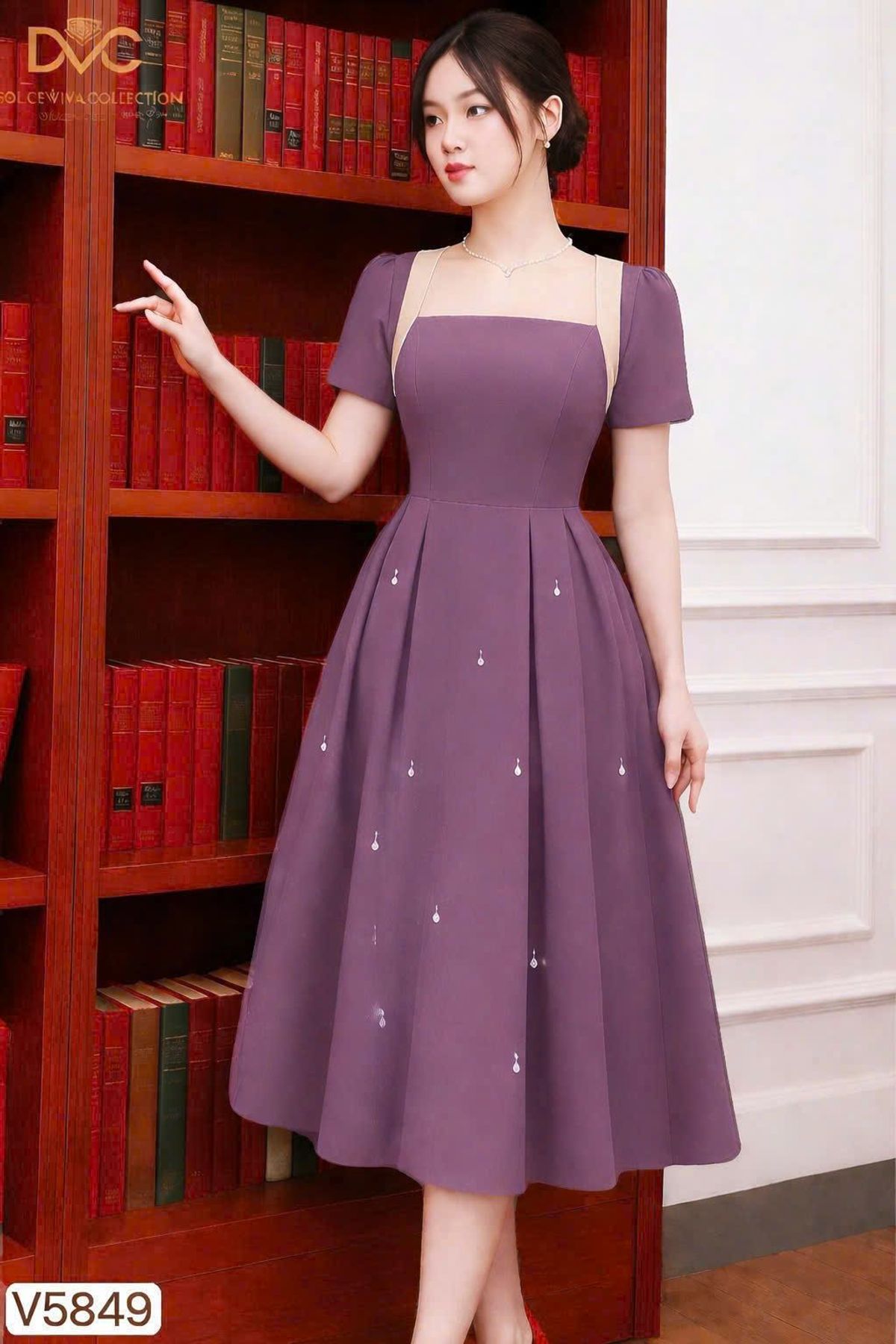Đầm liền dự tiệc thiết kế dáng xoè giúp che khuyết điểm, dự tiệc chất liệu cotton co giãn, mềm mại, dày dặn B12 Đầm liền dự tiệc thiết kế dáng xoè giúp che khuyết điểm, dự tiệc chất liệu cotton co giãn, mềm mại, dày dặn B12