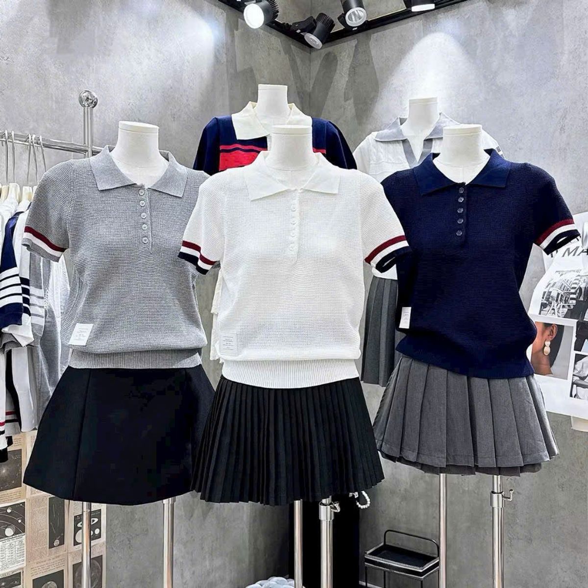Áo Polo Len Nữ Viền Tay - Thun Len Lưới Mềm Mát Áo Polo Len Nữ Viền Tay - Thun Len Lưới Mềm Mát