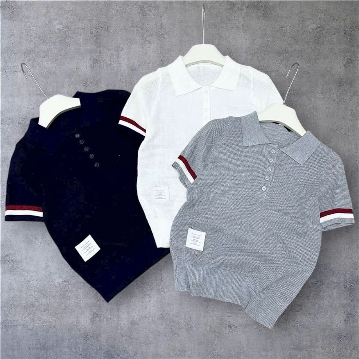 Áo Polo Len Nữ Viền Tay - Thun Len Lưới Mềm Mát Áo Polo Len Nữ Viền Tay - Thun Len Lưới Mềm Mát