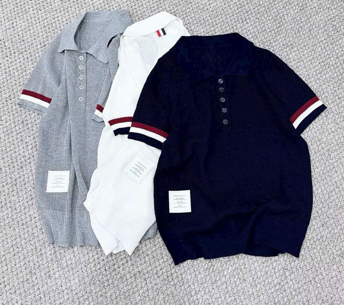 Áo Polo Len Nữ Viền Tay - Thun Len Lưới Mềm Mát Áo Polo Len Nữ Viền Tay - Thun Len Lưới Mềm Mát
