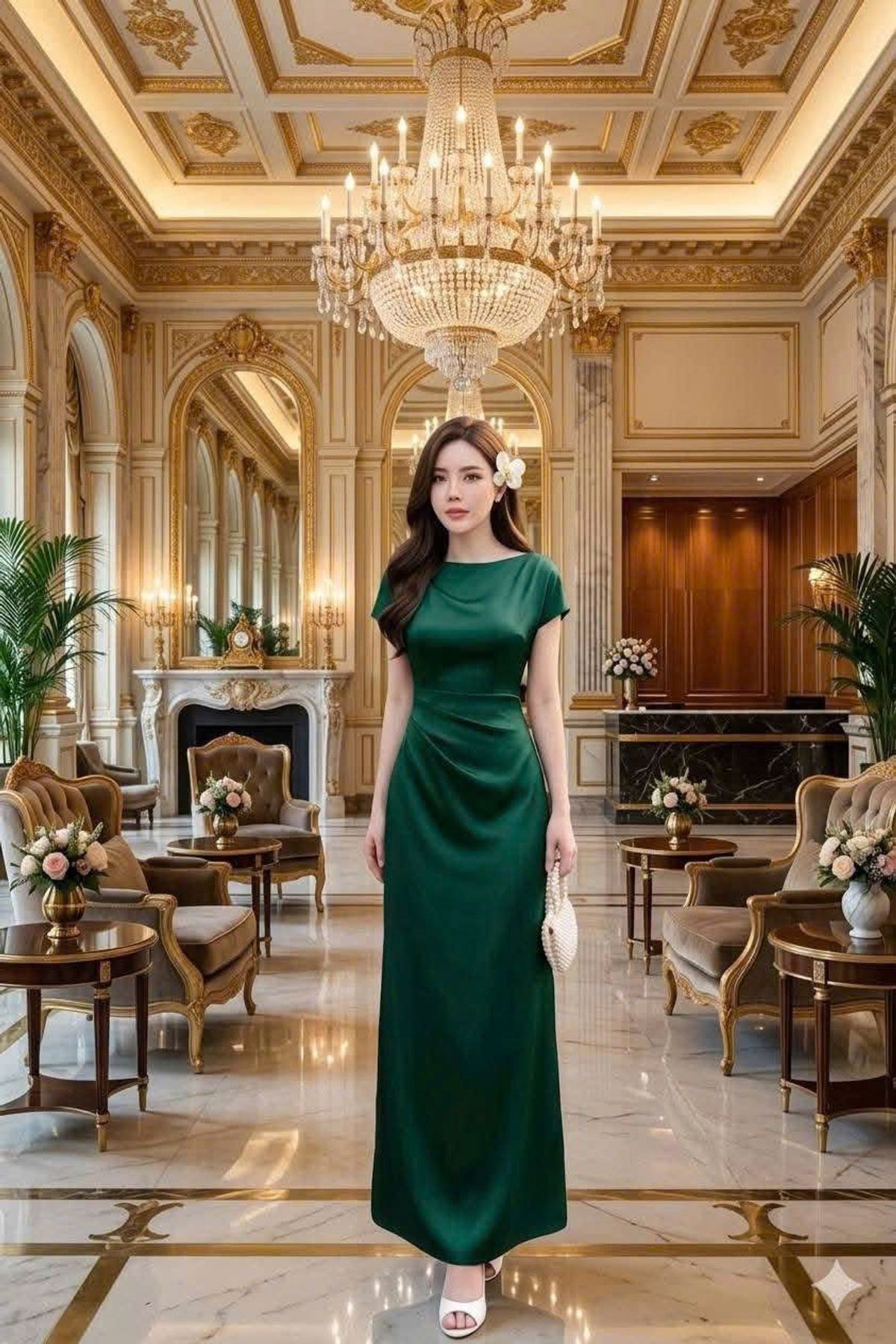 Đầm dạ hội xếp ly sang trọng hàng cao cấp Sk759537 Đầm dạ hội xếp ly sang trọng hàng cao cấp Sk759537