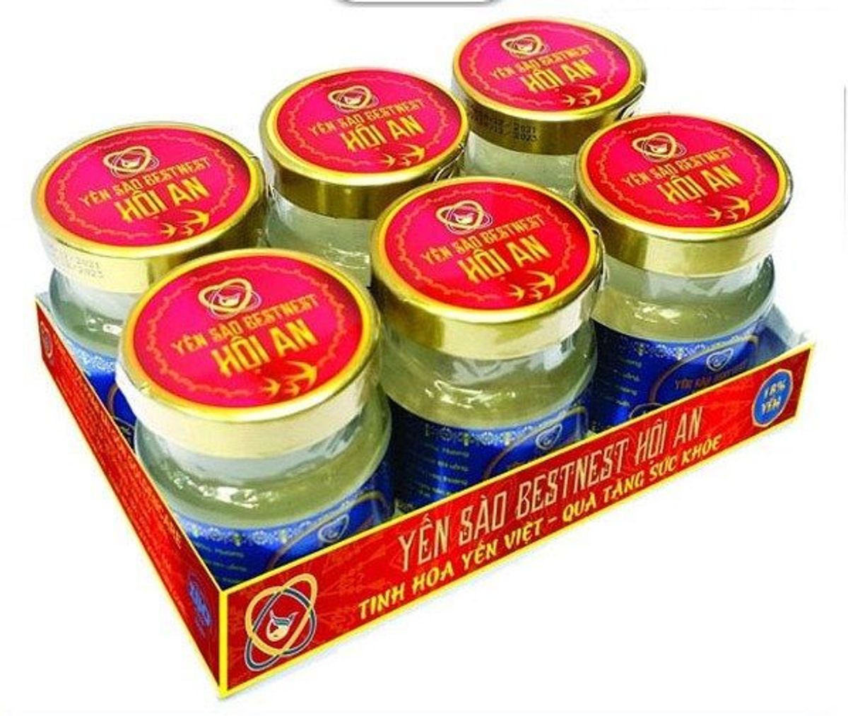 YẾN SÀO BESTNEST HỘI AN - TỔ YẾN CHƯNG SẴN ĐƯỜNG ĂN KIÊNG 18% - HỘP QUÀ 6 HŨ X 70ML YẾN SÀO BESTNEST HỘI AN - TỔ YẾN CHƯNG SẴN ĐƯỜNG ĂN KIÊNG 18% - HỘP QUÀ 6 HŨ X 70ML