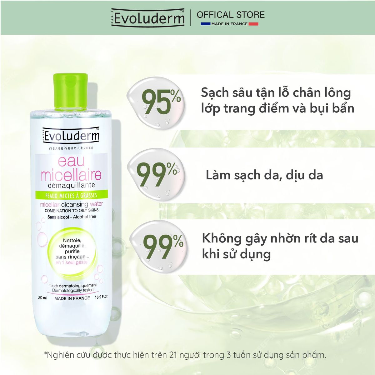 Nước tẩy trang thiên nhiên thuần chay Evoluderm dành cho da dầu mụn hỗn hợp 250ml (HSD 06/2027) Nước tẩy trang thiên nhiên thuần chay Evoluderm dành cho da dầu mụn hỗn hợp 250ml (HSD 06/2027)