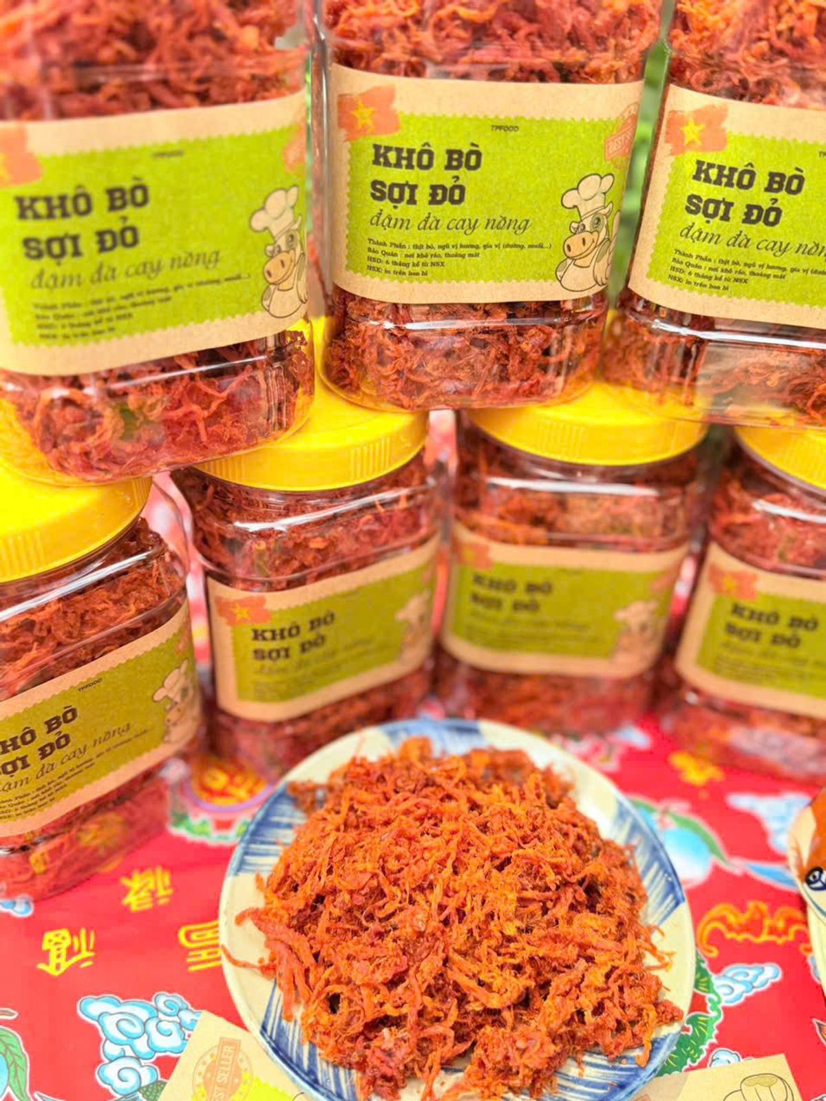 Khô Bò Sợi Đỏ Cay Thơm, Sợi Đậm Đà, Ăn Vặt Cực Cuốn 500g Khô Bò Sợi Đỏ Cay Thơm, Sợi Đậm Đà, Ăn Vặt Cực Cuốn 500g