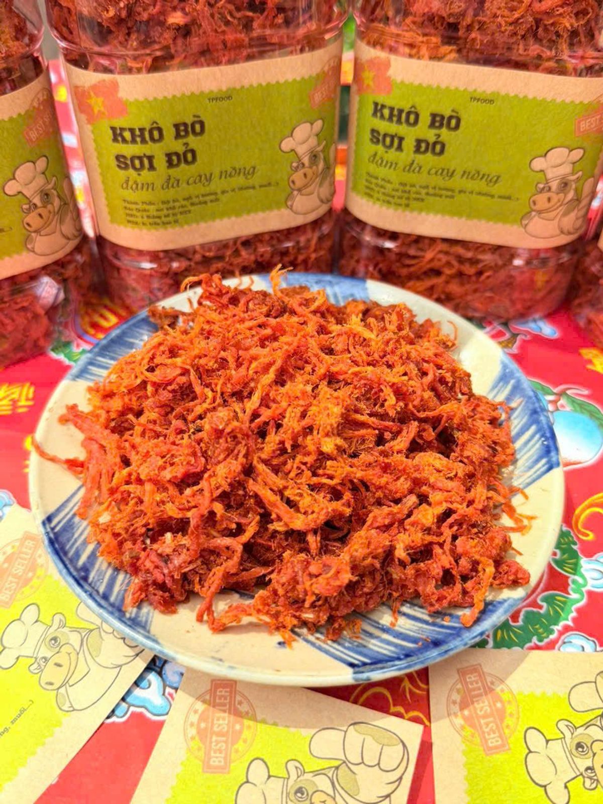 Khô Bò Sợi Đỏ Cay Thơm, Sợi Đậm Đà, Ăn Vặt Cực Cuốn 500g Khô Bò Sợi Đỏ Cay Thơm, Sợi Đậm Đà, Ăn Vặt Cực Cuốn 500g