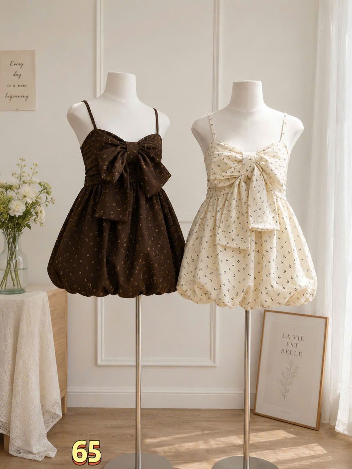 Áo Hai Dây Dáng Bí Babydoll Hoa Nhí Đính Nơ Bản To Nổi Bật #65 Áo Hai Dây Dáng Bí Babydoll Hoa Nhí Đính Nơ Bản To Nổi Bật #65