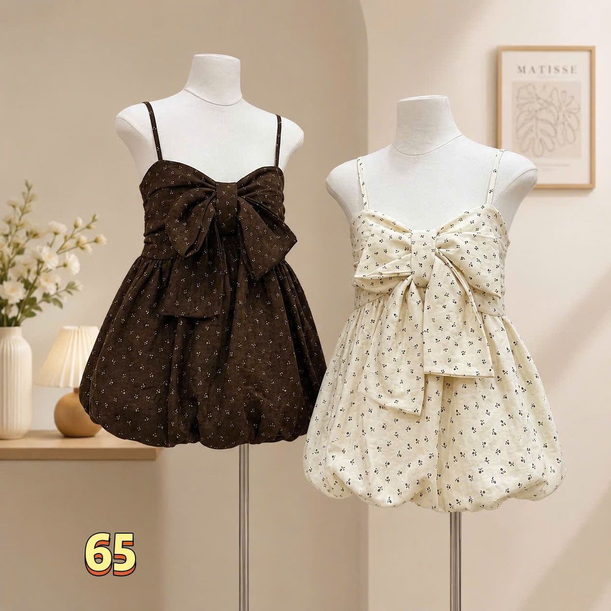 Áo Hai Dây Dáng Bí Babydoll Hoa Nhí Đính Nơ Bản To Nổi Bật #65 Áo Hai Dây Dáng Bí Babydoll Hoa Nhí Đính Nơ Bản To Nổi Bật #65