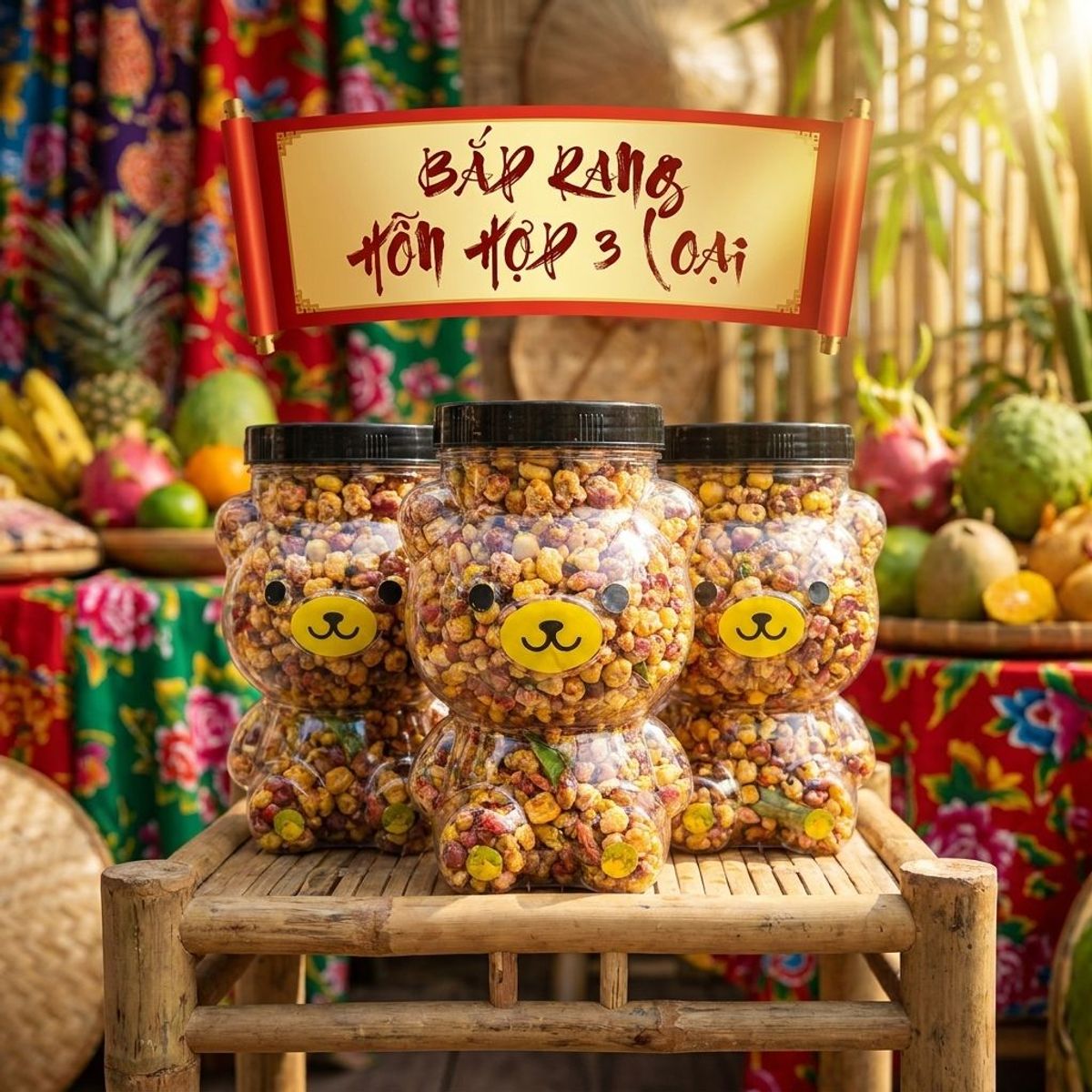 BẮP MIX 3 LOẠI, PHÔ MAI – MẮM HÀNH – KHÔ BÒ ĐỦ VỊ 500g BẮP MIX 3 LOẠI, PHÔ MAI – MẮM HÀNH – KHÔ BÒ ĐỦ VỊ 500g