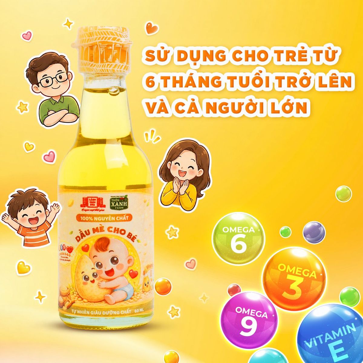 Dầu mè dinh dưỡng cho bé ăn dặm Làng Chài Xưa ép nguội tự nhiên chai 60ml Dầu mè dinh dưỡng cho bé ăn dặm Làng Chài Xưa ép nguội tự nhiên chai 60ml