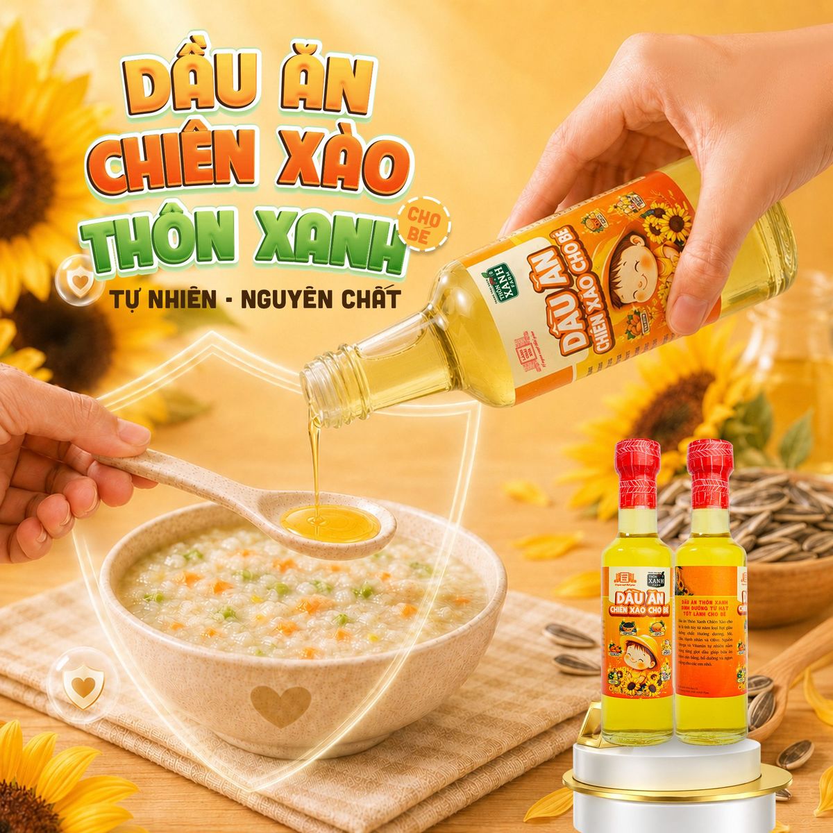 Dầu Chiên Xào Nguyên Chất Cho Bé Ăn Dặm Làng Chài Xưa Chai Thuỷ Tinh 250ml Dinh dưỡng từ 5 loại hạt Dầu Chiên Xào Nguyên Chất Cho Bé Ăn Dặm Làng Chài Xưa Chai Thuỷ Tinh 250ml Dinh dưỡng từ 5 loại hạt