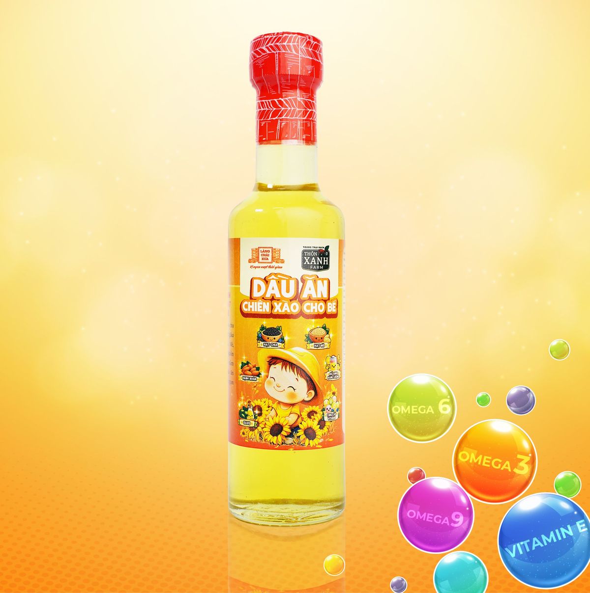 Dầu Chiên Xào Nguyên Chất Cho Bé Ăn Dặm Làng Chài Xưa Chai Thuỷ Tinh 250ml Dinh dưỡng từ 5 loại hạt Dầu Chiên Xào Nguyên Chất Cho Bé Ăn Dặm Làng Chài Xưa Chai Thuỷ Tinh 250ml Dinh dưỡng từ 5 loại hạt