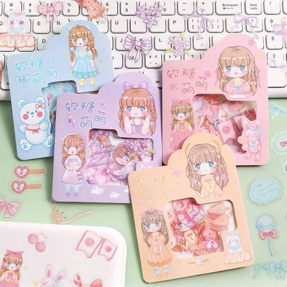 Combo 4 túi sticker có keo dán sẵn giá sỉ, giá bán buôn - Thị Trường Sỉ