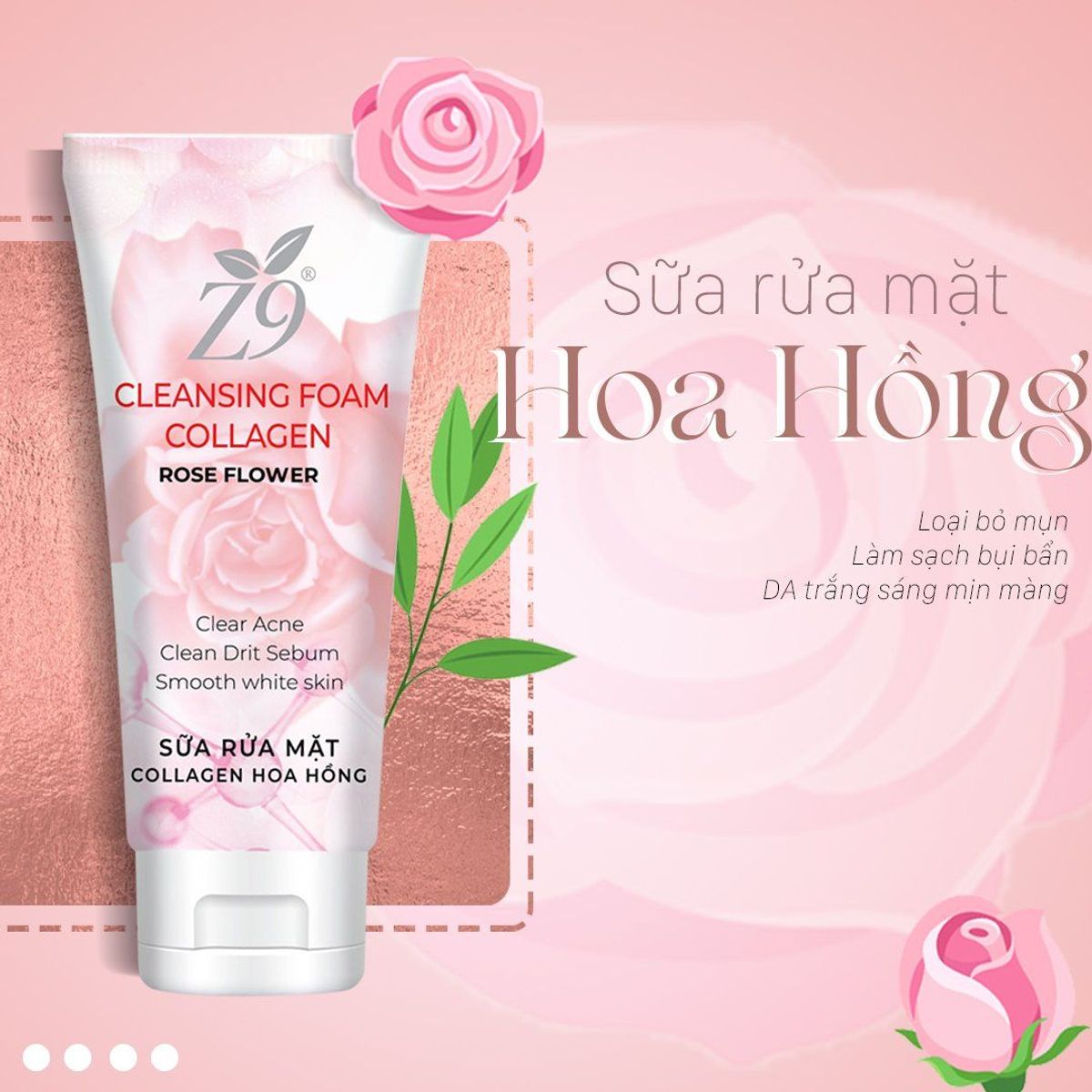 Sữa rửa mặt Collagen tình chất Hoa hồng Z9 giá sỉ, giá bán buôn - Thị ...