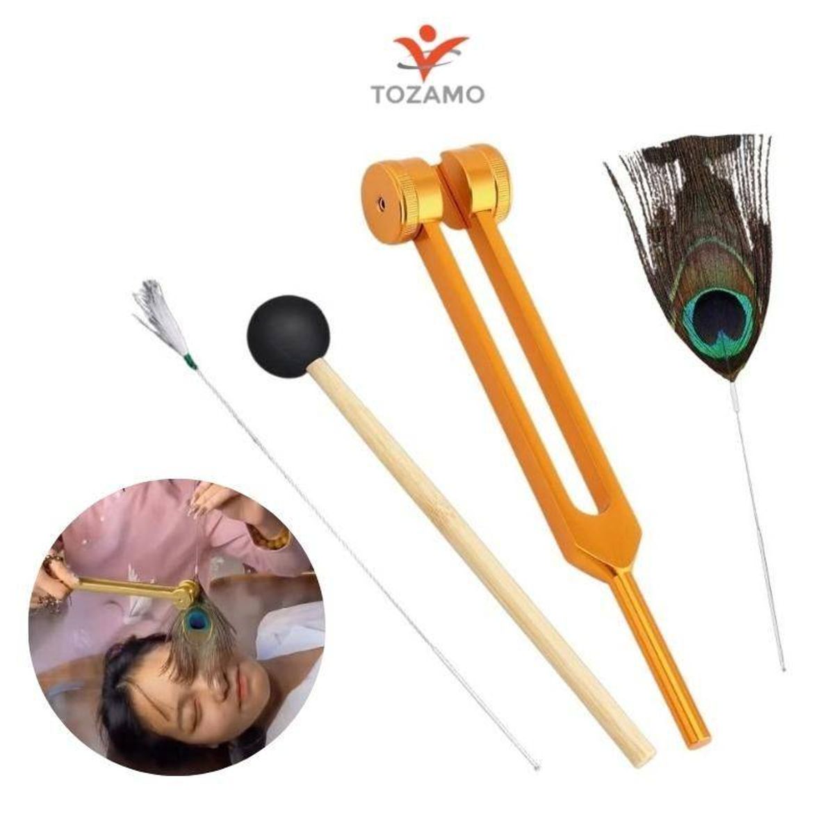 Combo Bộ Âm Thoa 128hz Bằng Hợp Kim Nhôm Cao Cấp Kèm Búa Gõ ,Cây Ngoái ...