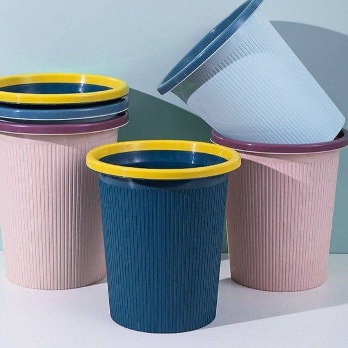 Sọt Rác Nhựa Thiết Kế Sọc Dọc Tối Giản Trang Trí Phòng Ngủ Văn Phòng ...