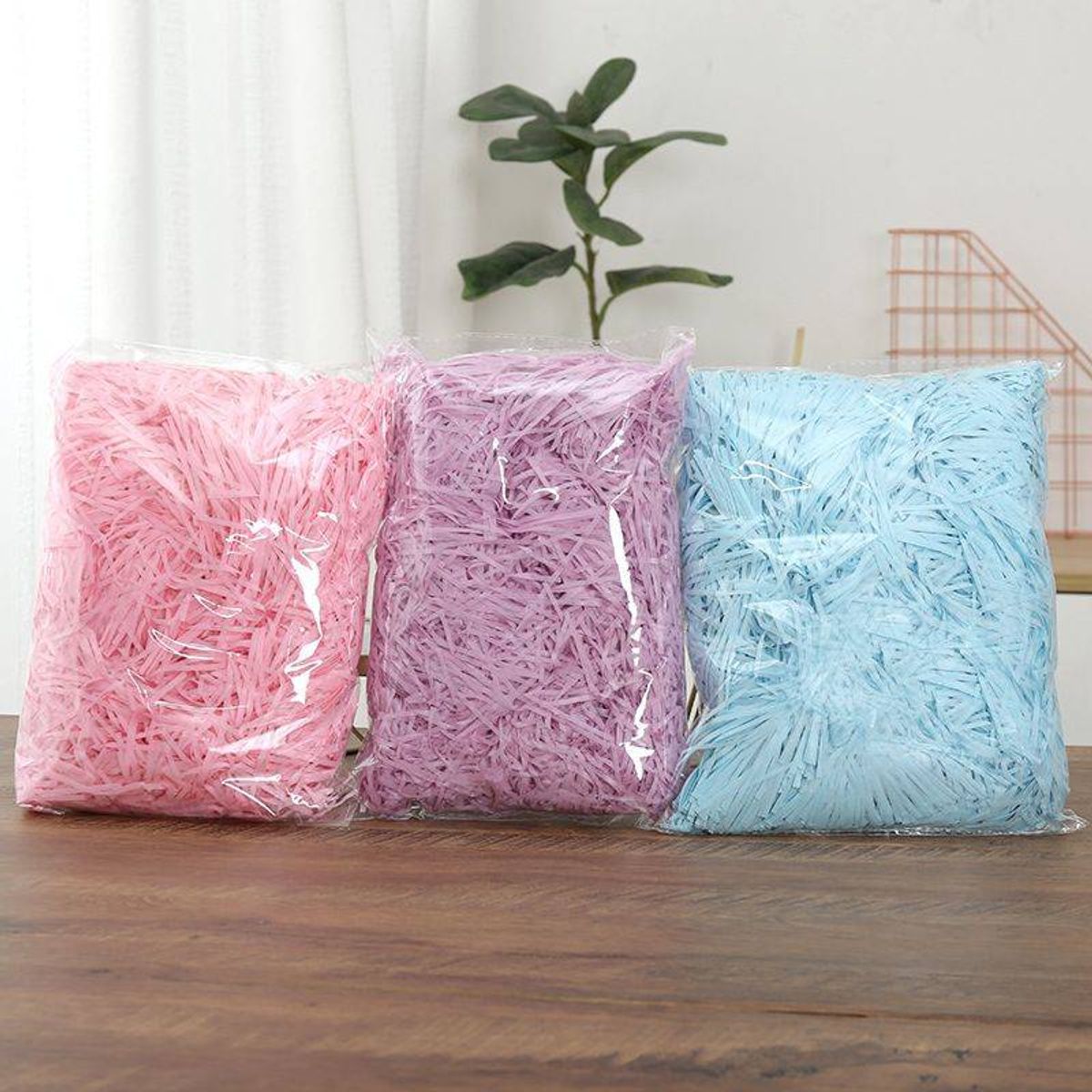 Giấy Rơm - Giấy Rối - Giấy Vụn Cắt Sợi Nhiều Màu Gói Qùa Lụa Raffia giá ...