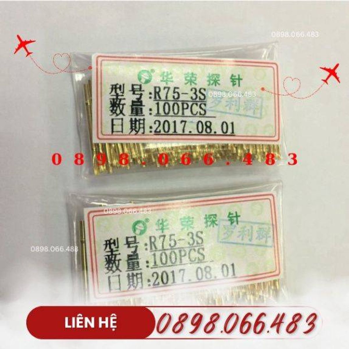 Kim Test R75 Bộ Kim Thử R75-3S Đầu Dò Huarong Bộ Kim Lò Xo PCB Bộ Kim P75-3S Cao 4.0 ...