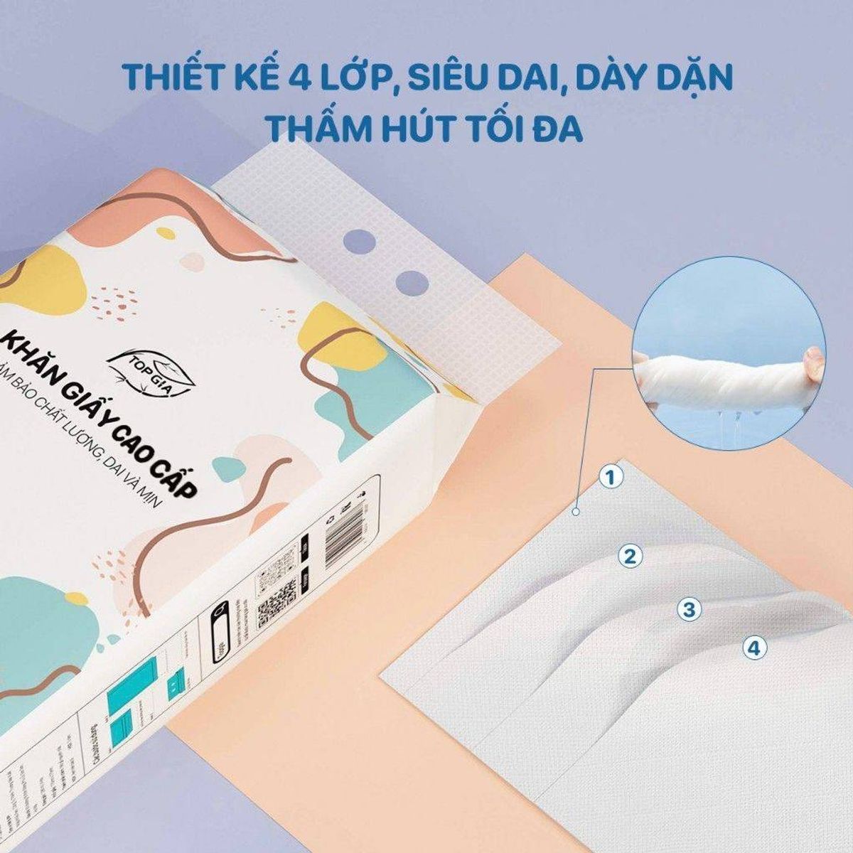 Khăn giấy treo tường dạng rút đáy đa sắc Top Gia 1280 tờ giá sỉ, giá ...
