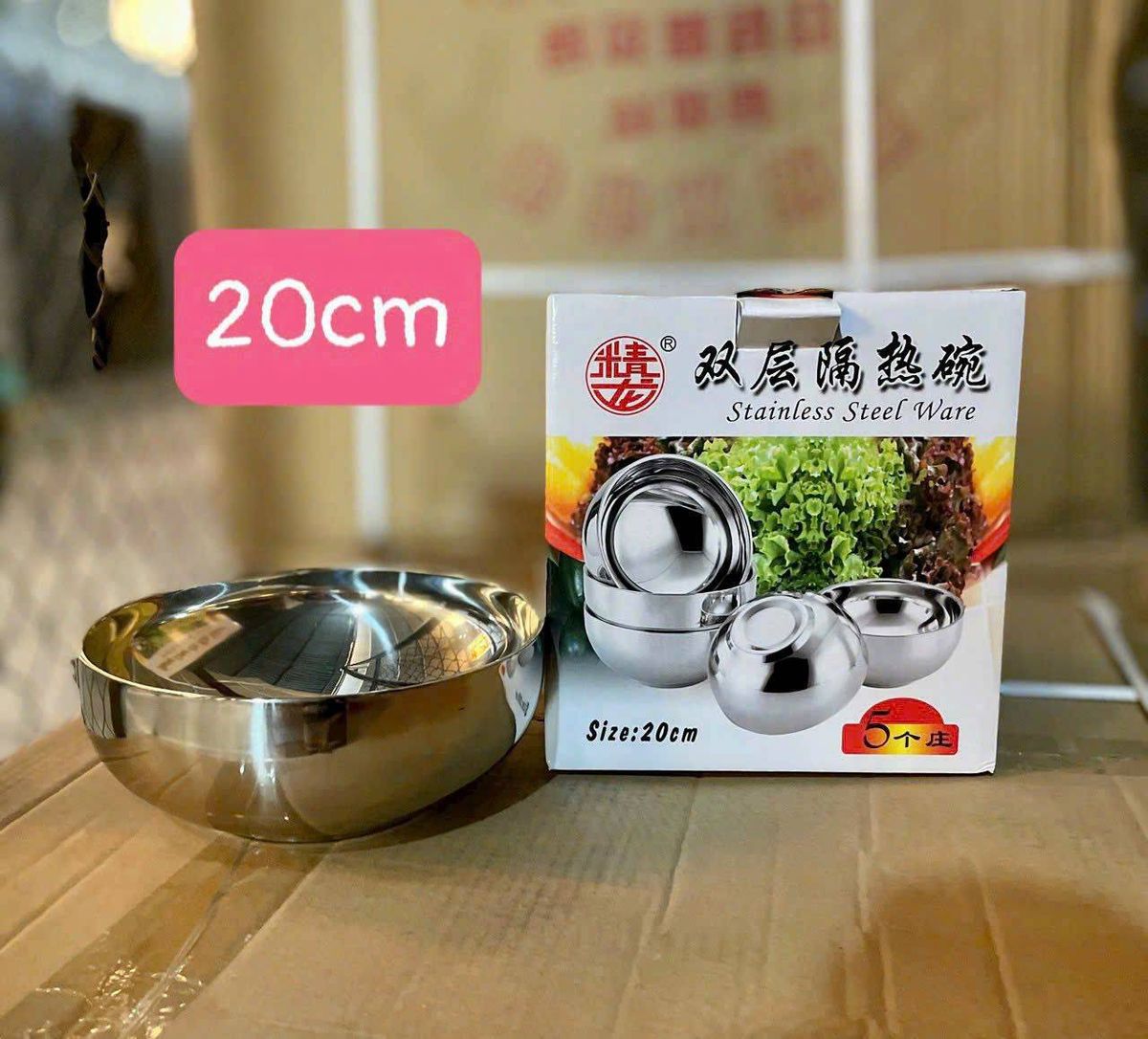 Tô inox cách nhiệt 2 lớp chống nóng size 14cm 16cm 18cm 20cm - Bát ăn ...