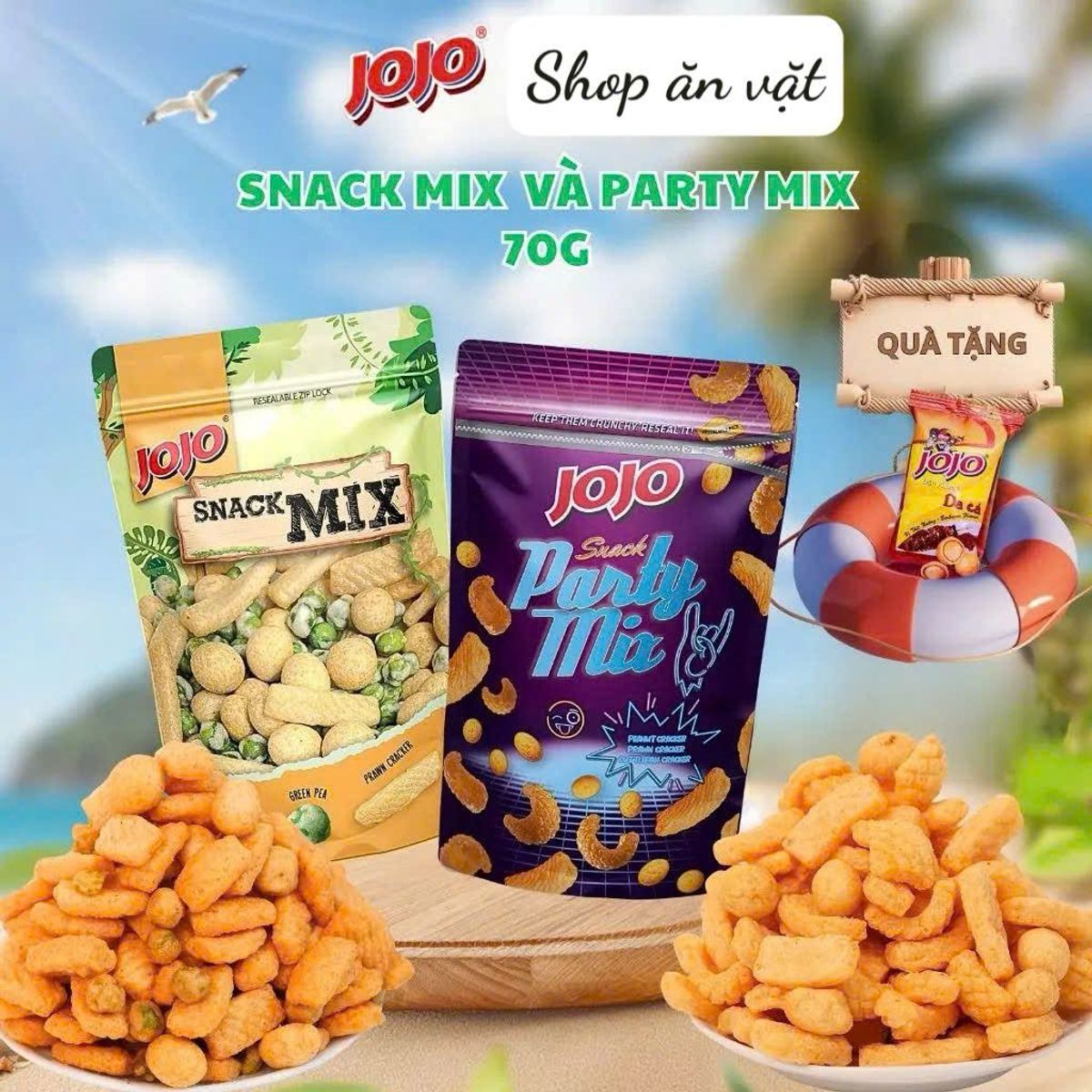 [Deal sỉ] Snack Mix Vị Đậu Hà Lan và Mực Nướng Tôm Thái JOJO 70g ...