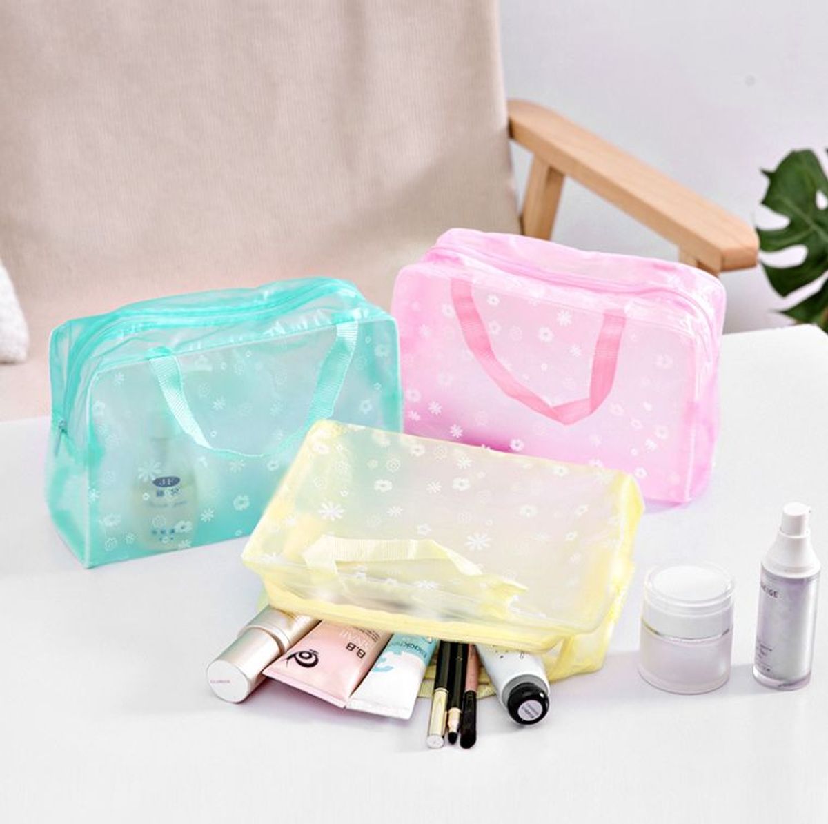 Túi Nhựa PVC Trong Suốt Hình Hoa Đựng Đồ Trang Điểm Mỹ Phảm Chống Thấm ...