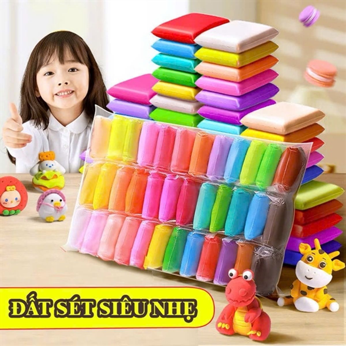 Đất Sét Tự Khô Siêu Nhẹ 12 Màu giá sỉ, giá bán buôn - Thị Trường Sỉ
