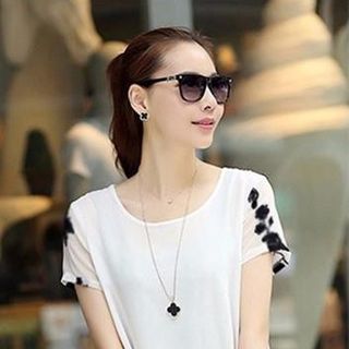 áo voan trắng in hoa mullet a01