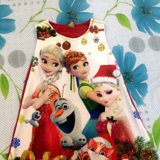 Đầm thun elsa in 3d