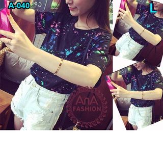 Áo thun teen vẽ mực đen