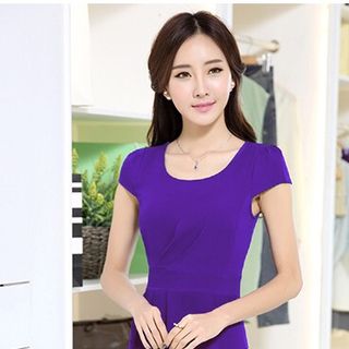 Đầm peplum tím xếp ly - cs13 - e175