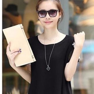Áo đen in hoa trắng mullet - a02 - e130