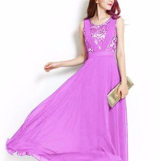 Đầm ren tím hoa sim ebela- dt62 - e255