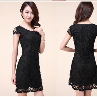 Đầm ren đen hoa lài dt45-e255