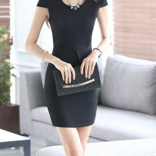 Set đầm đen áo khoác xám- sd05- e240